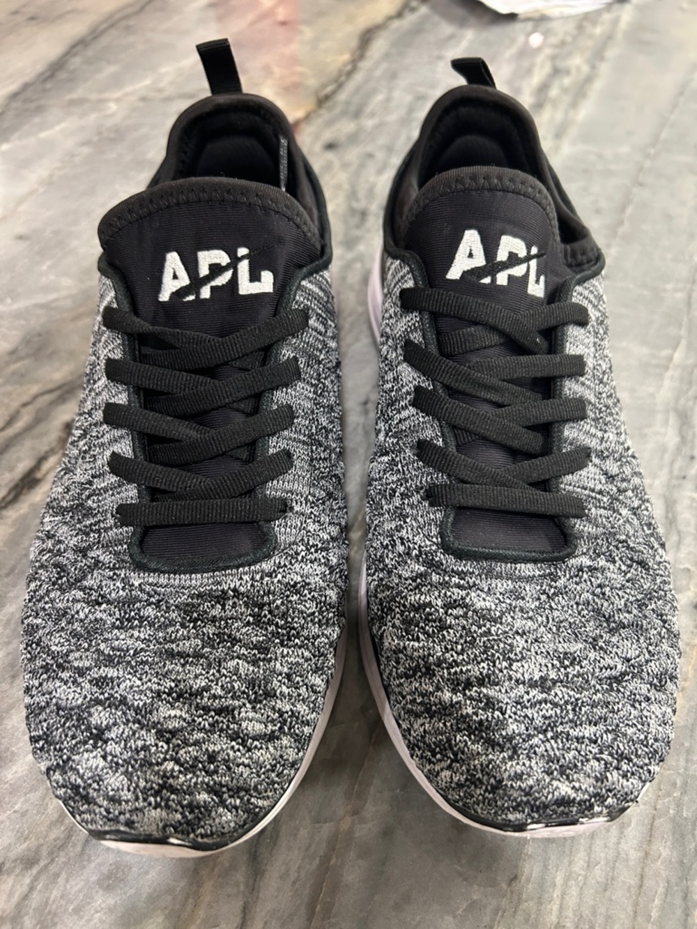 APL TechLoom Knit Sneakers in Black & Gray Marled